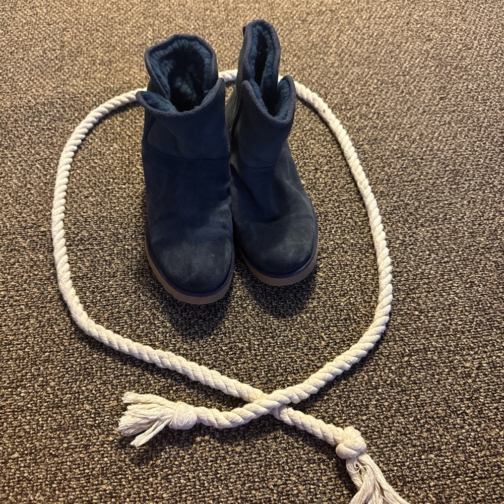 UGG Navy Suede Ankle Boots